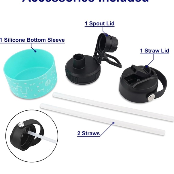 NEW Zeakko Wide Mouth Water Bottle - 32oz Vacuum Insulated Stainless Steel - Picture 7 of 7